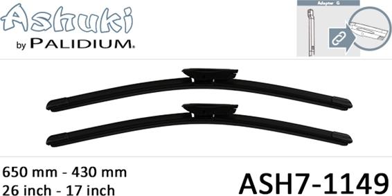 Ashuki ASH7-1149 - Щетка стеклоочистителя autosila-amz.com