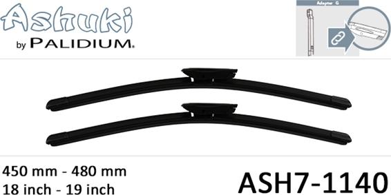Ashuki ASH7-1140 - Щетка стеклоочистителя autosila-amz.com