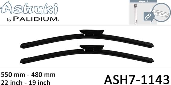 Ashuki ASH7-1143 - Щетка стеклоочистителя autosila-amz.com