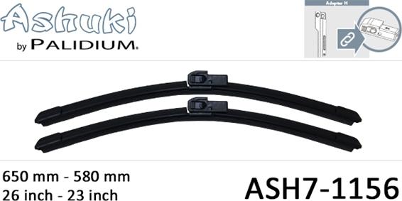Ashuki ASH7-1156 - Щетка стеклоочистителя autosila-amz.com