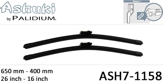 Ashuki ASH7-1158 - Щетка стеклоочистителя autosila-amz.com