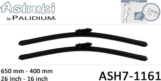 Ashuki ASH7-1161 - Щетка стеклоочистителя autosila-amz.com