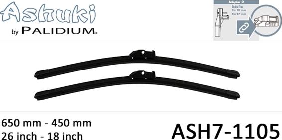 Ashuki ASH7-1105 - Щетка стеклоочистителя autosila-amz.com