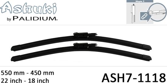 Ashuki ASH7-1118 - Щетка стеклоочистителя autosila-amz.com