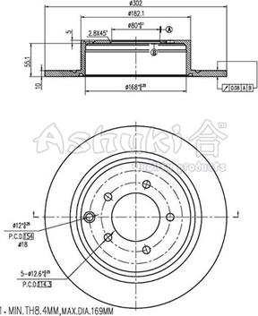 Ashuki C652-42 - Тормозной диск autosila-amz.com