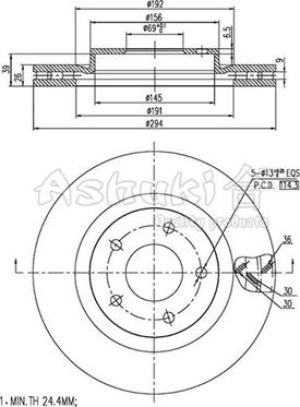 Ashuki C652-50 - Тормозной диск autosila-amz.com