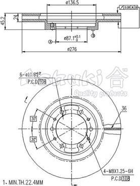 Ashuki C652-10 - Тормозной диск autosila-amz.com