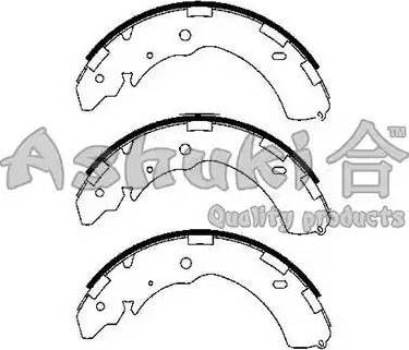 Ashuki C011-07 - Комплект тормозных колодок, барабанные autosila-amz.com