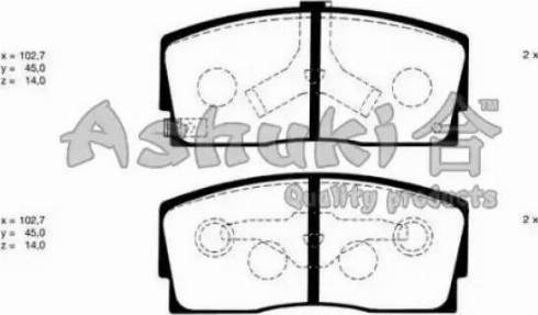 Ashuki D092-03 - Тормозные колодки, дисковые, комплект autosila-amz.com