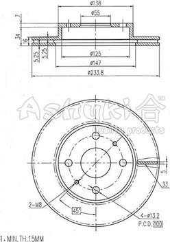Ashuki D097-25 - Тормозной диск autosila-amz.com