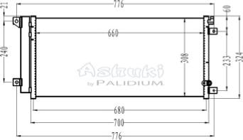 Ashuki H559-65 - Конденсатор кондиционера autosila-amz.com