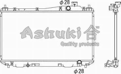 Ashuki H553-16 - Радиатор, охлаждение двигателя autosila-amz.com