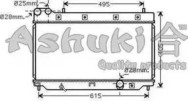 Ashuki H557-19 - Радиатор, охлаждение двигателя autosila-amz.com
