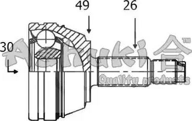 Ashuki H067-95 - Шарнирный комплект, ШРУС, приводной вал autosila-amz.com