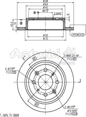 Ashuki H039-01 - Тормозной диск autosila-amz.com