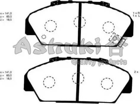 Ashuki H025-55 - Тормозные колодки, дисковые, комплект autosila-amz.com