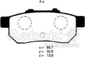 Ashuki H025-13 - Тормозные колодки, дисковые, комплект autosila-amz.com