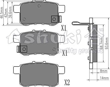 Ashuki H026-40 - Тормозные колодки, дисковые, комплект autosila-amz.com