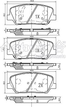 Ashuki I043-15 - Тормозные колодки, дисковые, комплект autosila-amz.com