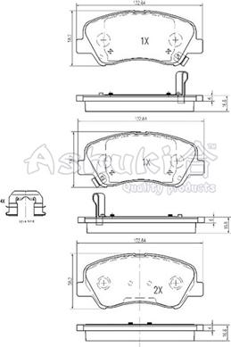 Ashuki I042-80 - Тормозные колодки, дисковые, комплект autosila-amz.com