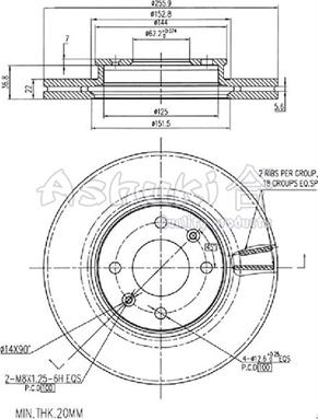 Ashuki I032-21 - Тормозной диск autosila-amz.com