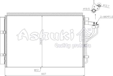 Ashuki I200-55 - Конденсатор кондиционера autosila-amz.com