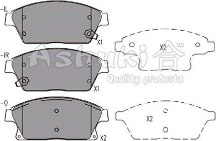 Ashuki J009-55 - Тормозные колодки, дисковые, комплект autosila-amz.com