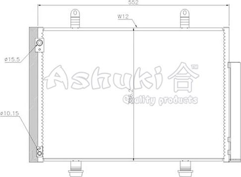 Ashuki K462-12 - Конденсатор кондиционера autosila-amz.com