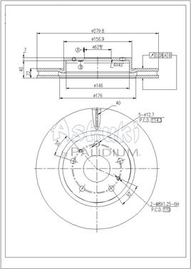 Ashuki K016-42 - Тормозной диск autosila-amz.com