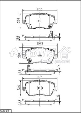 Ashuki K012-40 - Тормозные колодки, дисковые, комплект autosila-amz.com