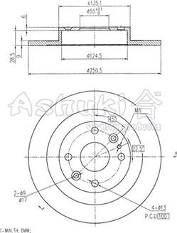 Ashuki M613-01 - Тормозной диск autosila-amz.com