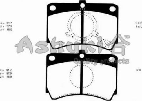 Ashuki M044-01 - Тормозные колодки, дисковые, комплект autosila-amz.com