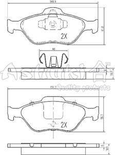 Ashuki M050-05 - Тормозные колодки, дисковые, комплект autosila-amz.com