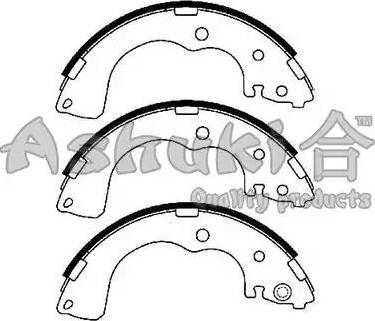 Ashuki M068-11 - Комплект тормозных колодок, барабанные autosila-amz.com