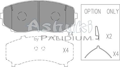 Ashuki M075-47 - Тормозные колодки, дисковые, комплект autosila-amz.com