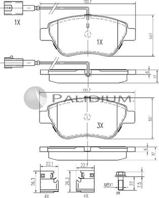 Ashuki P1-1482 - Тормозные колодки, дисковые, комплект autosila-amz.com