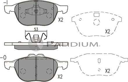 Ashuki P1-1564 - Тормозные колодки, дисковые, комплект autosila-amz.com