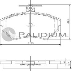 Ashuki P1-1091 - Тормозные колодки, дисковые, комплект autosila-amz.com