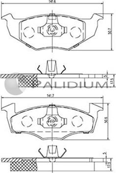 Ashuki P1-1009 - Тормозные колодки, дисковые, комплект autosila-amz.com