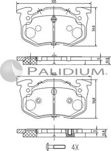 Ashuki P1-1036 - Тормозные колодки, дисковые, комплект autosila-amz.com