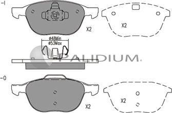 Ashuki P1-1023 - Тормозные колодки, дисковые, комплект autosila-amz.com