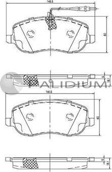 Ashuki P1-1166 - Тормозные колодки, дисковые, комплект autosila-amz.com