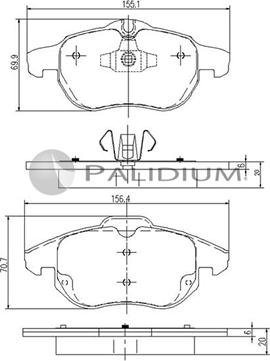 Ashuki P1-1125 - Тормозные колодки, дисковые, комплект autosila-amz.com