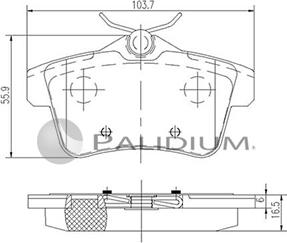 Ashuki P1-1343 - Тормозные колодки, дисковые, комплект autosila-amz.com