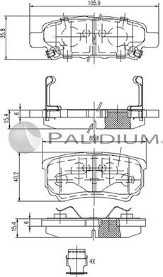 Ashuki P1-1292 - Тормозные колодки, дисковые, комплект autosila-amz.com