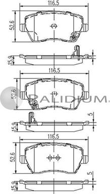 Ashuki P1-1237 - Тормозные колодки, дисковые, комплект autosila-amz.com