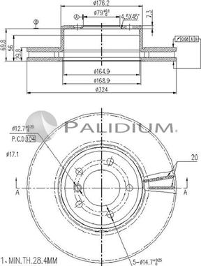 Ashuki P330-049 - Тормозной диск autosila-amz.com