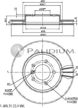 Ashuki P330-047 - Тормозной диск autosila-amz.com