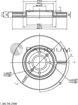 Ashuki P330-005 - Тормозной диск autosila-amz.com