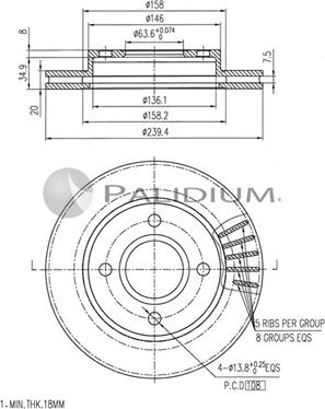 Ashuki P330-019 - Тормозной диск autosila-amz.com